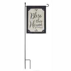 Evergreen Flag Elegant Sturdy Black Metal 4 Piece Garden Flag Stand - 16" Long X 44" High -Optimal Home Decoration GUEST 013f76e1 3fbe 48ba bdb5 75b2074deae2