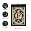 Evergreen Flag Cambridge Chic Letter F Monogram Applique Garden Flag - 12.5" Wide X 18" High