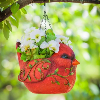 Evergreen Hanging Portly Bird Planter, Red Cardinal- 8 X 6 X 6 Inches Fade And Weather Resistant Outdoor Decoration For Homes, Yards And Gardens 2 Evergreen Hanging Portly Bird Planter, Red Cardinal- 8 X 6 X 6 Inches Fade And Weather Resistant Outdoor Decoration For Homes, Yards And Gardens - Image 2
