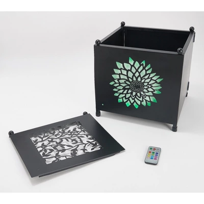 Evergreen Interchangeable LED Metal Planter With Remote 1 Evergreen Interchangeable LED Metal Planter With Remote