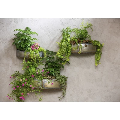 Evergreen Set Of 3 Wall Metal Planter- 12 X 4 X 5, 10 X 10 X 10, 11 X 11 X 11 Inches Fade And Weather Resistant Outdoor Decor 1 Evergreen Set Of 3 Wall Metal Planter- 12 X 4 X 5, 10 X 10 X 10, 11 X 11 X 11 Inches Fade And Weather Resistant Outdoor Decor