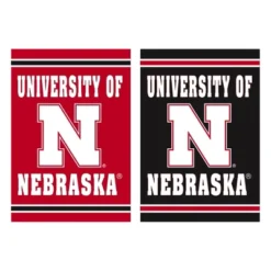 Evergreen Embossed Suede Flag, House Size, University Of Nebraska