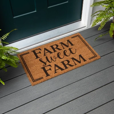 Evergreen Farm Sweet Farm Indoor Outdoor Natural Coir Doormat 1'4"x2'4" Brown 2 Evergreen Farm Sweet Farm Indoor Outdoor Natural Coir Doormat 1'4"x2'4" Brown - Image 2