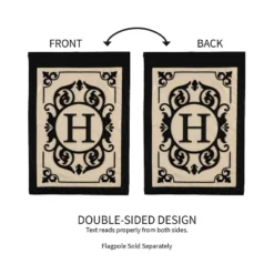 Evergreen Flag Cambridge Chic Letter H Monogram Applique Garden Flag - 12.5" Wide X 18" High -Optimal Home Decoration GUEST 0563a6cd 2bf4 433e ab4f 852bb69c19a8