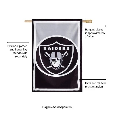 Evergreen Flag, DS New Burlap, Reg, Las Vegas Raiders 2 Evergreen Flag, DS New Burlap, Reg, Las Vegas Raiders - Image 2