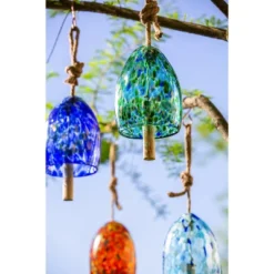 Evergreen Art Glass Speckle Turquoise Bell Chime -Optimal Home Decoration GUEST 0792a262 98f0 46f4 b120 63788dff1bed