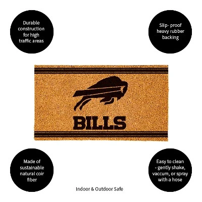 Evergreen Buffalo Bills Logo Turf Mat, Brown- 28 X 16 Inches Indoor Outdoor Doormat 3 Evergreen Buffalo Bills Logo Turf Mat, Brown- 28 X 16 Inches Indoor Outdoor Doormat - Image 3