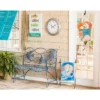 Evergreen Beautiful Springtime Colorful Blue Fish Shaped Metal Garden Bench - 44x20x36 In