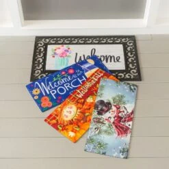 Evergreen Indoor Outdoor Doormat Bundle Set Of 5 - Frame And 4 Welcome Seasonal Inserts Pumpkins Lemonade Snowman Floral -Optimal Home Decoration GUEST 1090b624 b17a 4d87 a30f 2e6751a90af9