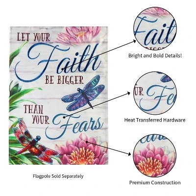 Evergreen Faith Be Bigger Than Fear Garden Linen Flag- 12.5 X 18 Inches Outdoor Decor For Homes And Gardens 5 Evergreen Faith Be Bigger Than Fear Garden Linen Flag- 12.5 X 18 Inches Outdoor Decor For Homes And Gardens - Image 5