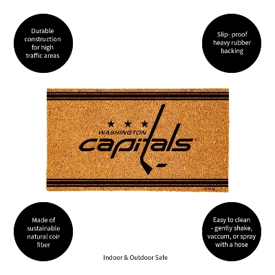 Evergreen Washington Capitals Logo Turf Mat, Brown- 28 X 16 Inches Indoor Outdoor Doormat 3 Evergreen Washington Capitals Logo Turf Mat, Brown- 28 X 16 Inches Indoor Outdoor Doormat - Image 3