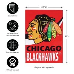Evergreen Flag, DS New Burlap, Garden, Chicago Blackhawks