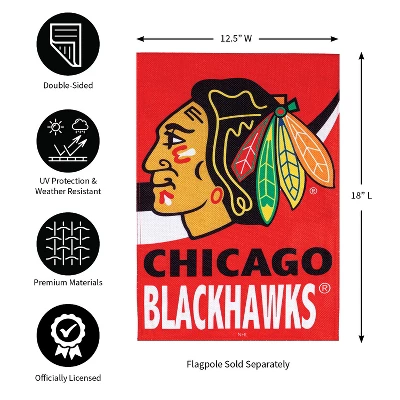 Evergreen Flag, DS New Burlap, Garden, Chicago Blackhawks 1 Evergreen Flag, DS New Burlap, Garden, Chicago Blackhawks