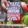 Evergreen Time For BBQ Garden Burlap Flag