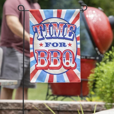 Evergreen Time For BBQ Garden Burlap Flag 1 Evergreen Time For BBQ Garden Burlap Flag
