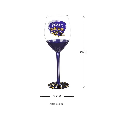 Evergreen Baltimore Ravens, 17oz Boxed Stemware 1 Evergreen Baltimore Ravens, 17oz Boxed Stemware