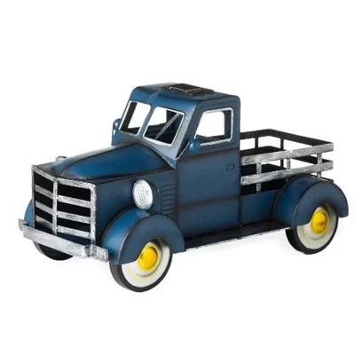Evergreen Solar Metal Truck Planter, Blue 1 Evergreen Solar Metal Truck Planter, Blue