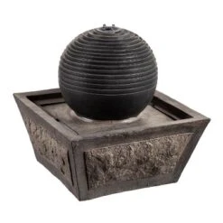 Evergreen Ridged Globe Fountain With Planter Shelf -Optimal Home Decoration GUEST 192ba0dc 77c5 44b5 af2e 97916fcb1be6