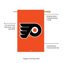 Evergreen NHL Philadelphia Flyers Applique House Flag 28 X 44 Inches Outdoor Decor For Homes And Gardens
