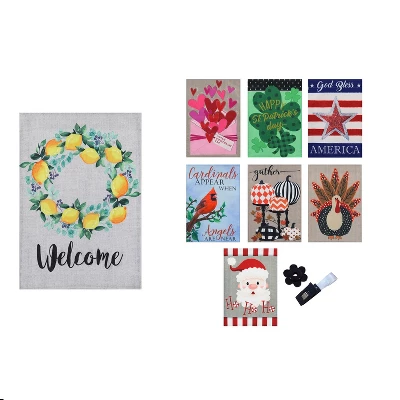 Evergreen Seasonal Burlap Flag Set Of 8 5 Evergreen Seasonal Burlap Flag Set Of 8 - Image 5