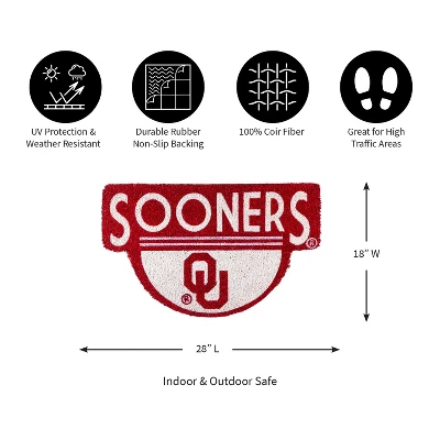 Evergreen University Of Oklahoma Indoor Outdoor Natural Shaped Coir Doormat 1'6"x2'4" Multicolored 2 Evergreen University Of Oklahoma Indoor Outdoor Natural Shaped Coir Doormat 1'6"x2'4" Multicolored - Image 2