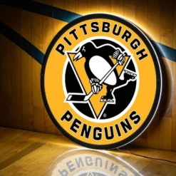 Evergreen Ultra-Thin Edgelight LED Wall Decor, Round, Pittsburgh Penguins- 23 X 23 Inches Made In USA -Optimal Home Decoration GUEST 1ca24f19 2e63 47b6 a709 a99c1a771fcc