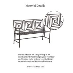 Evergreen Bronze Square Back Garden Bench -Optimal Home Decoration GUEST 1d9698c9 5b36 48e4 8611 e549808badd8