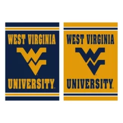 Evergreen Embossed Suede Flag, House Size, West Virginia University