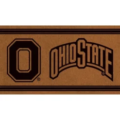 Evergreen Ohio State University Logo Turf Mat, Brown- 28 X 16 Inches Indoor Outdoor Doormat