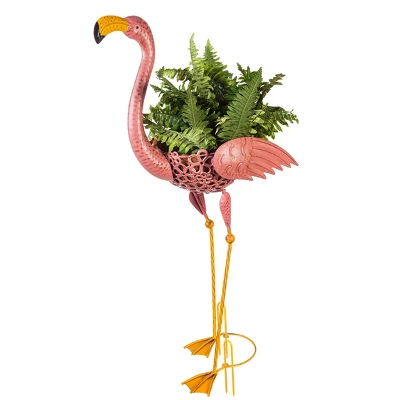 Evergreen 37"H Metal Flamingo Planter With Coco Liner- Fade And Weather Resistant Outdoor Decoration For Homes, Yards And Gardens 6 Evergreen 37"H Metal Flamingo Planter With Coco Liner- Fade And Weather Resistant Outdoor Decoration For Homes, Yards And Gardens - Image 6