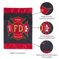 Evergreen Flag Fire Department Garden Applique Flag -Optimal Home Decoration GUEST 22544c9e 1a33 4038 b8b6 785cd55180b2