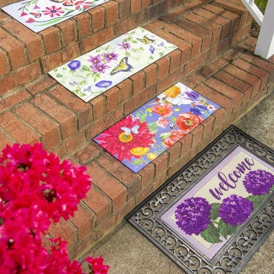 Evergreen English Garden Florals Sassafras Indoor Outdoor Switch Doormat 1'10"x10" Multicolored 5 Evergreen English Garden Florals Sassafras Indoor Outdoor Switch Doormat 1'10"x10" Multicolored - Image 5