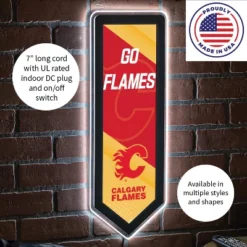 Evergreen Ultra-Thin Glazelight LED Wall Decor, Pennant, Calgary Flames- 9 X 23 Inches Made In USA -Optimal Home Decoration GUEST 2a7c2920 8046 4098 8201 096d6dc71a17