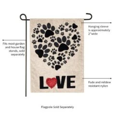 Evergreen Flag Paw Prints Heart Garden Burlap Flag -Optimal Home Decoration GUEST 2b89abc4 4042 4755 9ad0 fbb7c6760a8f