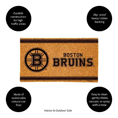 Evergreen Boston Bruins Logo Turf Mat, Brown- 28 X 16 Inches Indoor Outdoor Doormat 3 Evergreen Boston Bruins Logo Turf Mat, Brown- 28 X 16 Inches Indoor Outdoor Doormat - Image 3