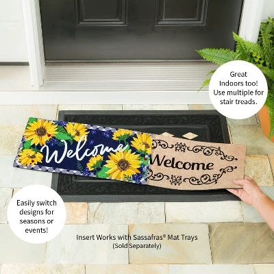 Evergreen Sunflower Welcome Sassafras Indoor Outdoor Switch Doormat 1'10"x10" Multicolored 2 Evergreen Sunflower Welcome Sassafras Indoor Outdoor Switch Doormat 1'10"x10" Multicolored - Image 2