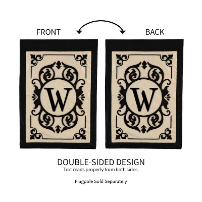 Evergreen Flag Cambridge Chic Letter W Monogram Applique Garden Flag - 12.5" Wide X 18" High 3 Evergreen Flag Cambridge Chic Letter W Monogram Applique Garden Flag - 12.5" Wide X 18" High - Image 3