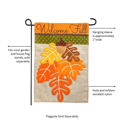 Evergreen Fall Leaves Garden Burlap Flag 12.5 X 18 Inches Indoor Outdoor Decor 2 Evergreen Fall Leaves Garden Burlap Flag 12.5 X 18 Inches Indoor Outdoor Decor - Image 2