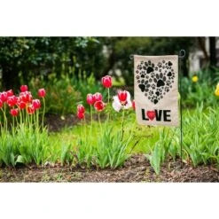 Evergreen Flag Paw Prints Heart Garden Burlap Flag -Optimal Home Decoration GUEST 30066868 1abc 4fcb 93df da69aa324a0f