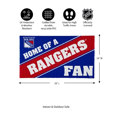 Evergreen New York Rangers Team Turf Mat- 28 X 16 Inches Indoor Outdoor Doormat 1 Evergreen New York Rangers Team Turf Mat- 28 X 16 Inches Indoor Outdoor Doormat