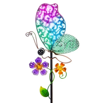 Evergreen 36"H Secret Solar Garden Stakes Butterfly 1 Evergreen 36"H Secret Solar Garden Stakes Butterfly