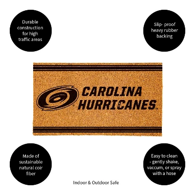 Evergreen Carolina Hurricanes Logo Turf Mat, Brown- 28 X 16 Inches Indoor Outdoor Doormat 3 Evergreen Carolina Hurricanes Logo Turf Mat, Brown- 28 X 16 Inches Indoor Outdoor Doormat - Image 3