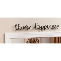 Evergreen Choose Happiness Cursive 3-D Metal Wall Decor In Black Finish