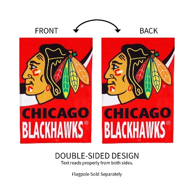 Evergreen Flag, DS New Burlap, Garden, Chicago Blackhawks 3 Evergreen Flag, DS New Burlap, Garden, Chicago Blackhawks - Image 3