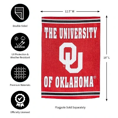 Evergreen Embossed Suede Flag, GDN Size, University Of Oklahoma 5 Evergreen Embossed Suede Flag, GDN Size, University Of Oklahoma - Image 5