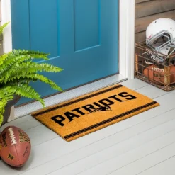 Evergreen New England Patriots Logo Turf Mat, Brown- 28 X 16 Inches Indoor Outdoor Doormat -Optimal Home Decoration GUEST 3689b247 2161 4ddf 9c8f 6d0a14b1bae0