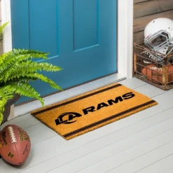 Evergreen Los Angeles Rams Logo Turf Mat, Brown- 28 X 16 Inches Indoor Outdoor Doormat -Optimal Home Decoration GUEST 36926946 be20 4029 961e 1bb6224cef39