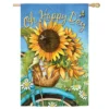 Evergreen Happy Day Sunflowers Suede House