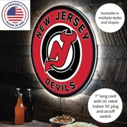 Evergreen Ultra-Thin Edgelight LED Wall Decor, Round, New Jersey Devils- 23 X 23 Inches Made In USA -Optimal Home Decoration GUEST 3bf6f7a6 946d 4a99 ac19 1aa8a6052c01