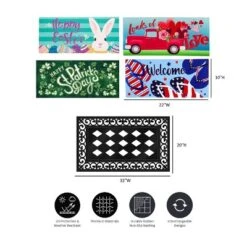 Evergreen Indoor Outdoor Doormat Bundle Set Of 5 - Frame And 4 Holiday Seasonal Inserts Valentine's Truck Easter 4th Of July And St. Patricks -Optimal Home Decoration GUEST 3c6d058a ba85 4f89 96ab 38aac5df5f91
